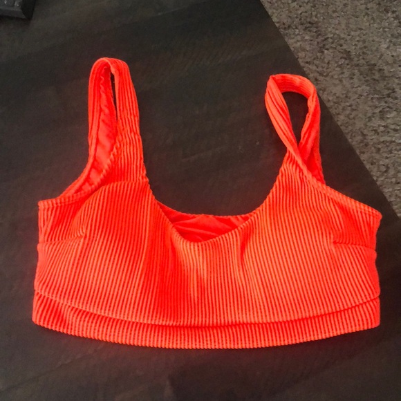 hollister swim Other - EUC Size Large Neon Orange Ribbed Bikini Top ONLY.